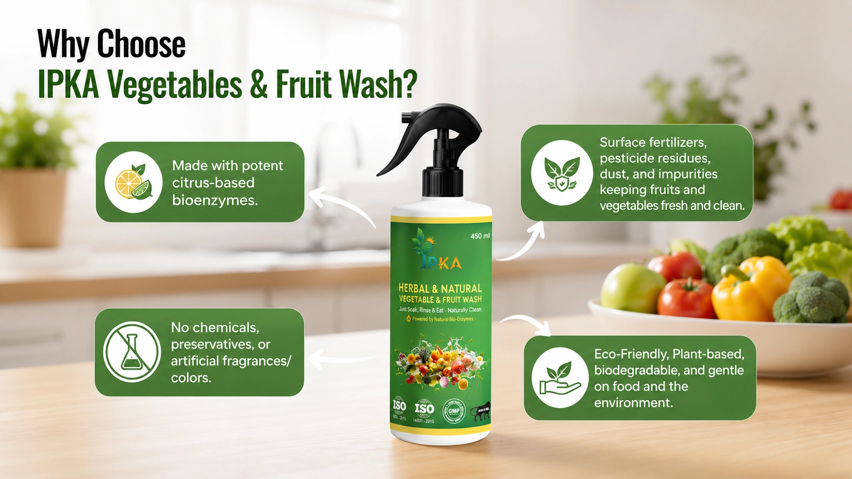 Natural & Herbal Vegetable and Fruit wash