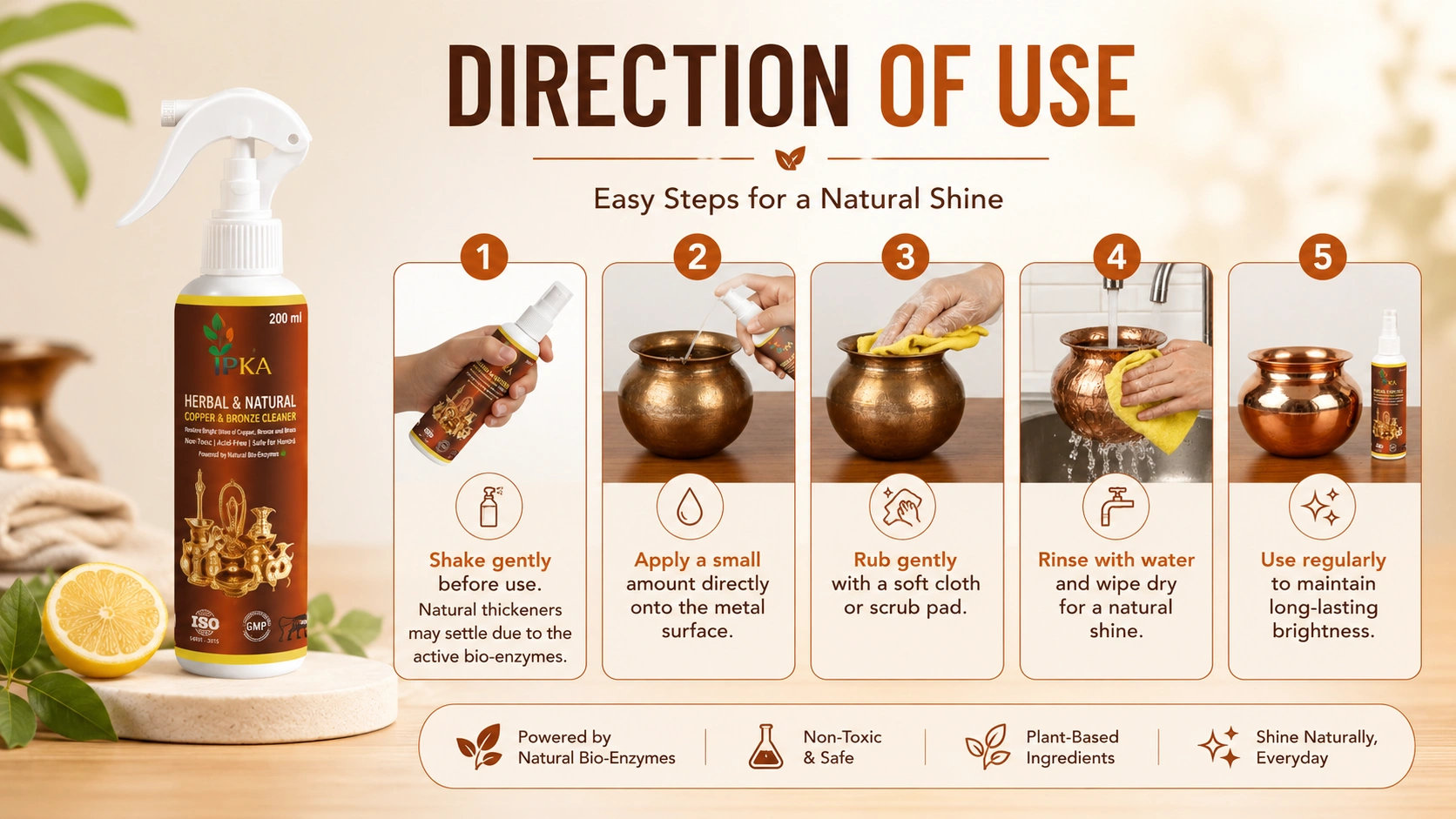 NATURAL AND HERBAL COPPER & BRASS CLEANER