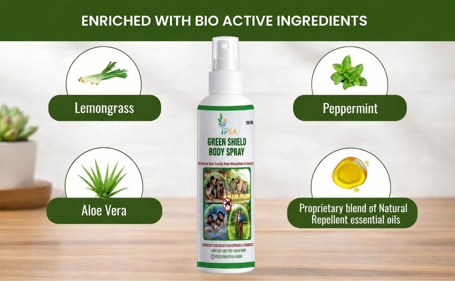 Natural & Herbal Green Shield Body Spray