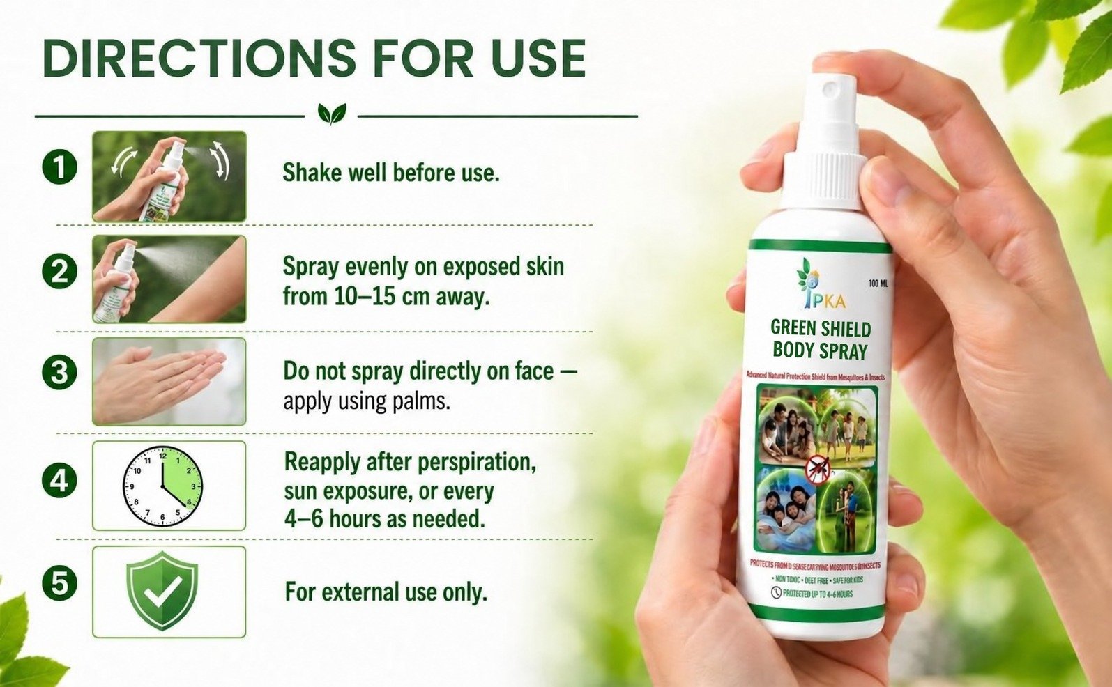 Natural & Herbal Green Shield Body Spray