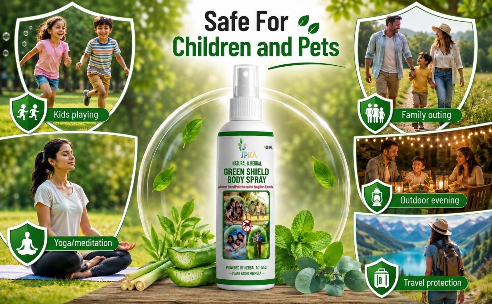 Natural & Herbal Green Shield Body Spray